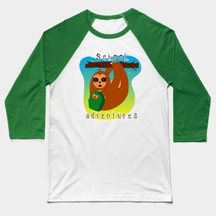 School Adventures_Boy Sloth Baseball T-Shirt